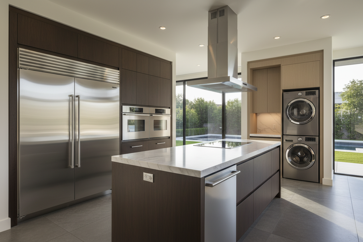 Premium household appliance suite in modern home